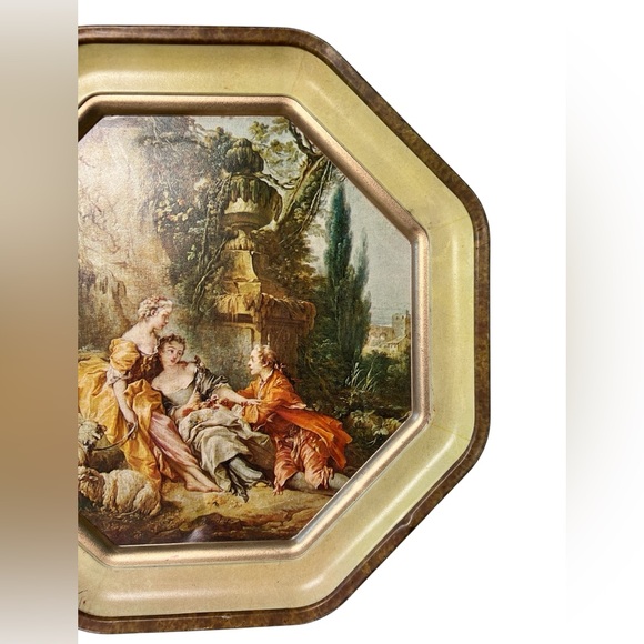 Vintage Sunshine Biscuits Collectible Tin Rococo Style Francois Boucher The Nest - Picture 3 of 8